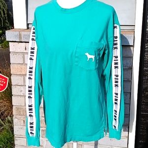 PINK Victoria's Secret long sleeve T-shirt with doggie on pocket